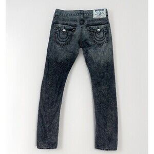 SZ 31 True Religion Black Straight Skinny QT  WITH FLAPS‎ BJHM WHISKEY TWN Jeans